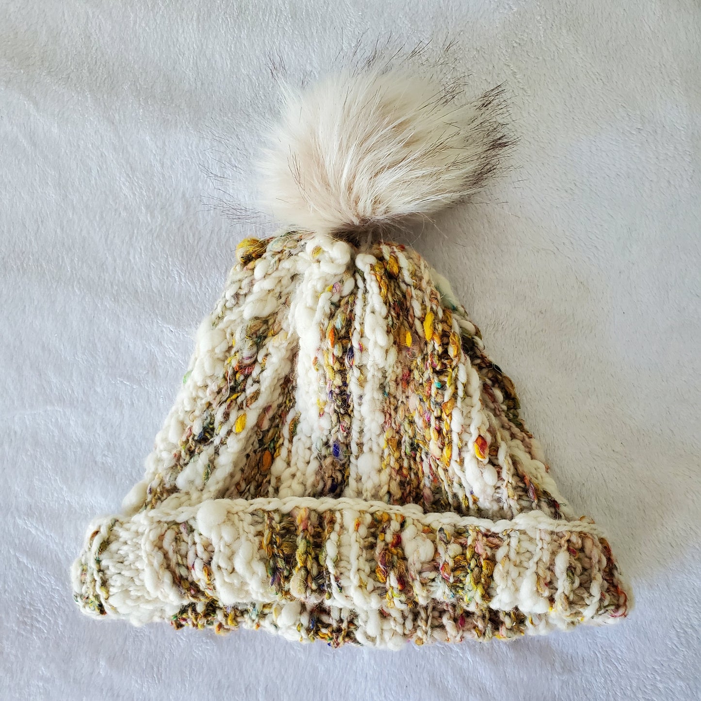 Handspun Wool & Silk Blend Crochet Hat
