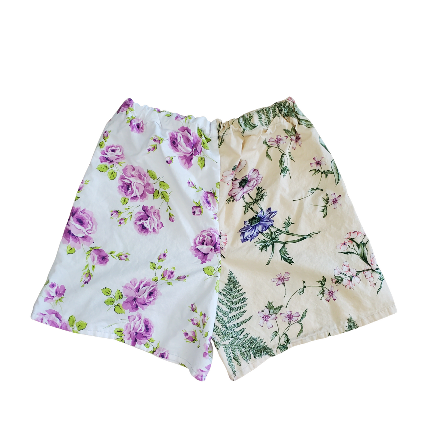 Floral Patchwork Upcycled Cotton Shorts Size M